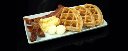 Waffles, Eggs, Bacon, & Sausuge