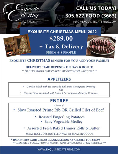 Exquisite Catering Christmas Dinner Family Meal 2022